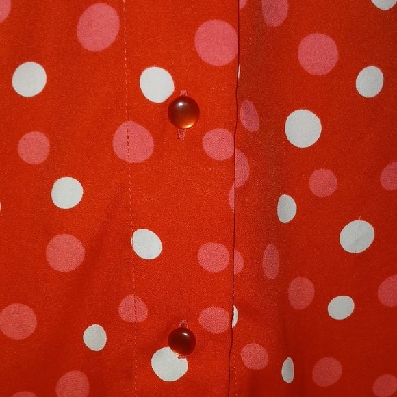Bob Mackie Red and White Polka Dot Blouse - Picture 6 of 6